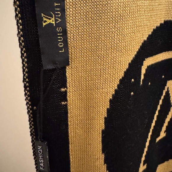 Louis Vuitton scarf, camel and black color , large, NEW - Picture 8 of 10